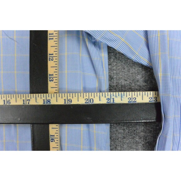 Charles Tyrwhitt Shirt Mens 15.5x33 Blue Yellow Plaid‎ Non-Iron - Picture 9 of 9